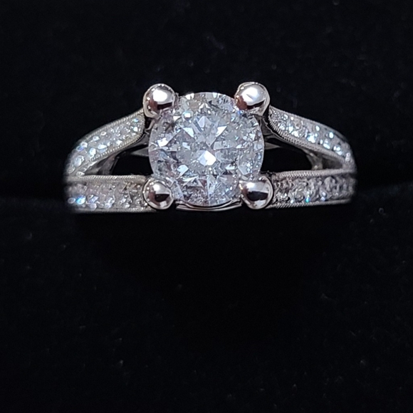 Brand New Womens Custom 18k gold stamped diamond engagement Ring with appraisal - Picture 7 of 12